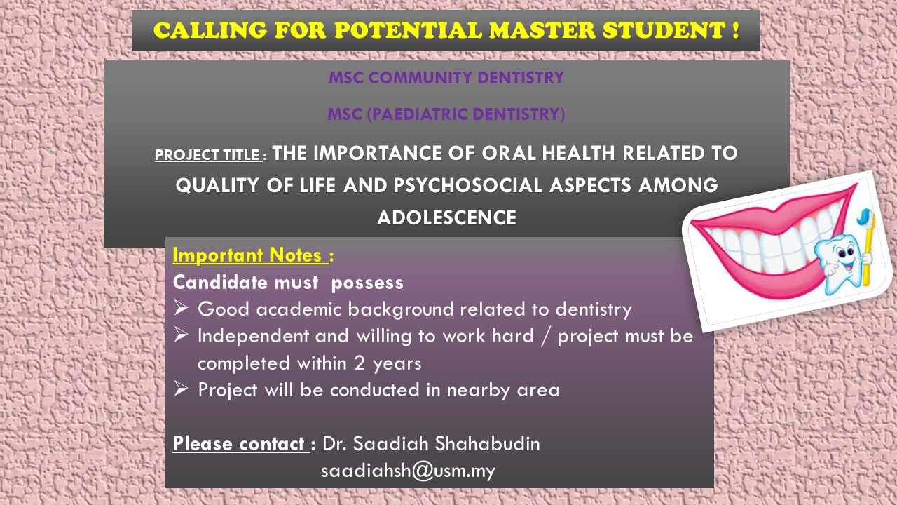 Calling for potential Master student